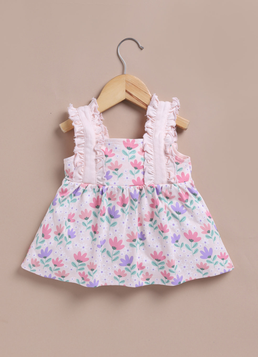 Le Pur Tiny Bloom BioCool 3-Piece Set: Floral Ruffle Frock, Bloomer & Headband - LE PUR!